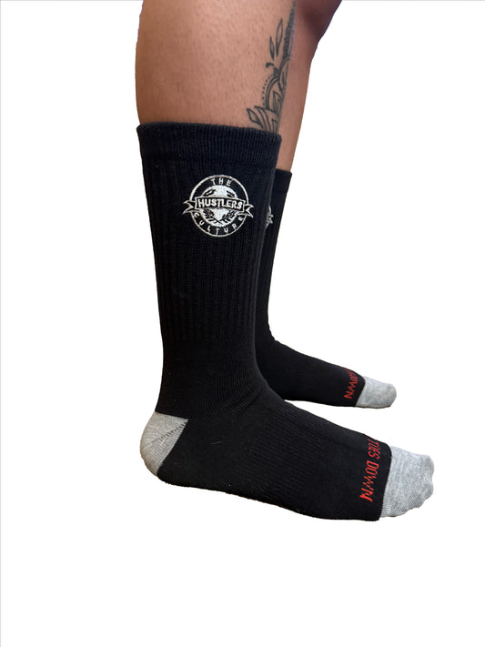 Embroidered "Ten Toes Down" Black Socks